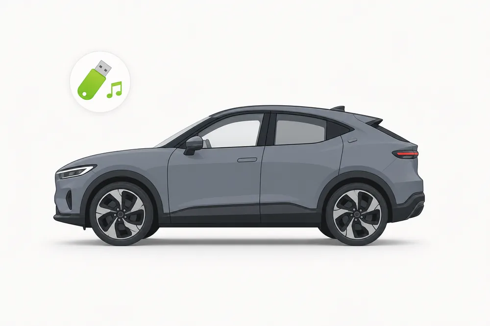 Illustration of a Honda HR-V with a USB music stick